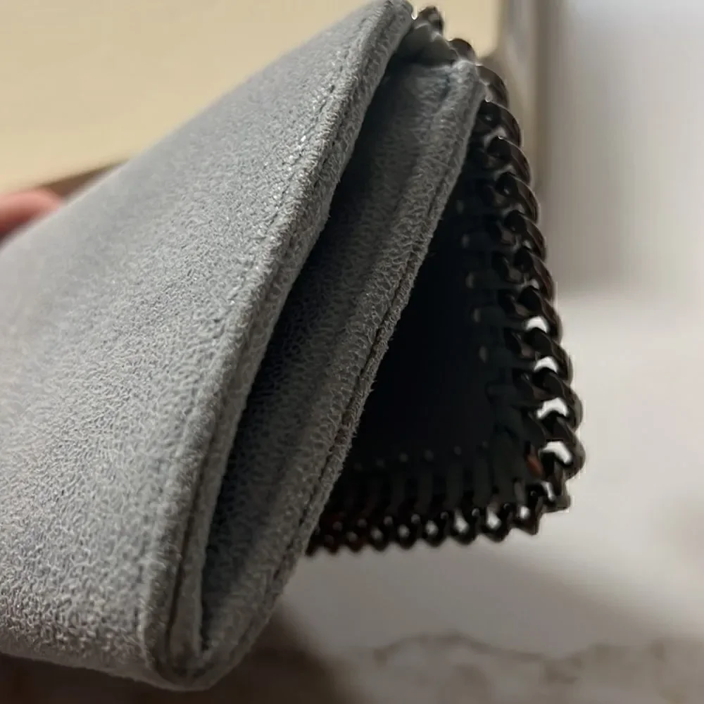 Stella McCartney Gray Suede Long Wallet